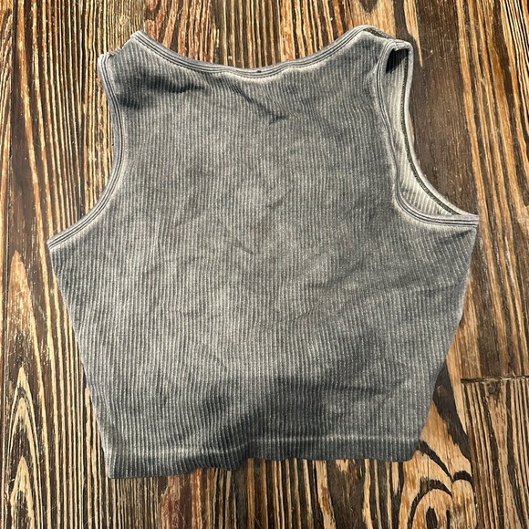 FABLETICS Green Ribbed Twist Front Tank Top - Picture 2 of 2